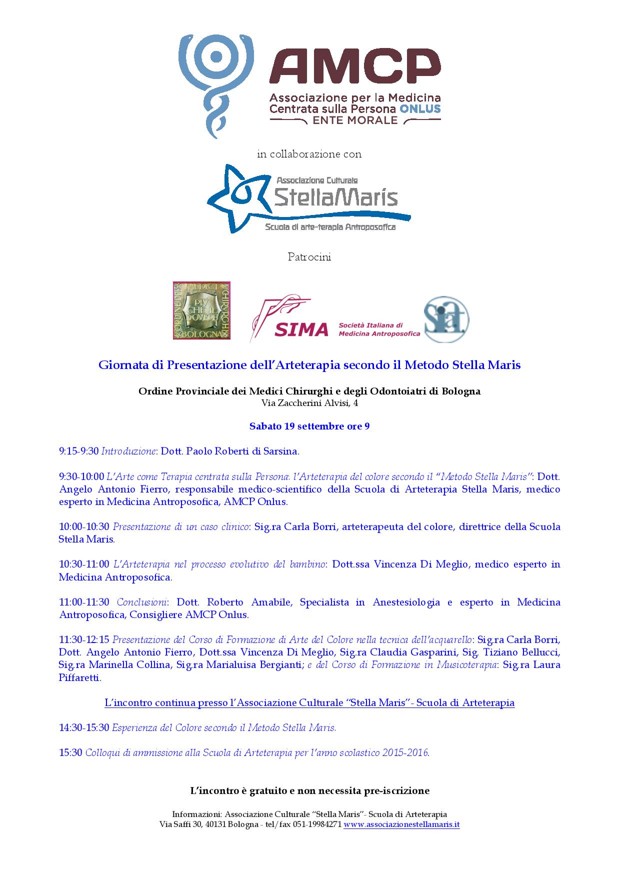 Giornata di Presentazione dell Arteterapia secondo il Metodo Stella Maris - OMCeO Bologna 19.09.15-page-001